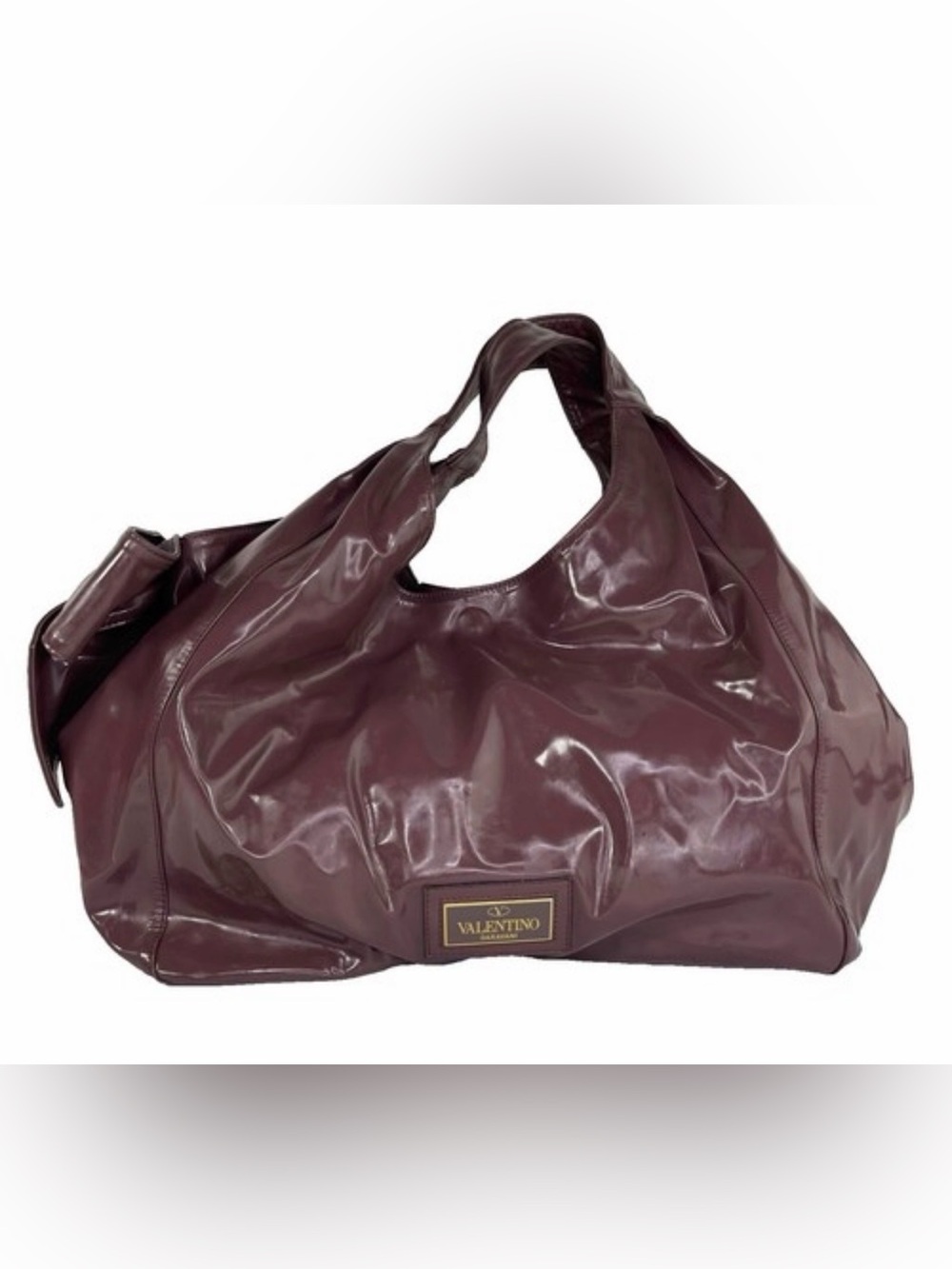Valentino Garavani Plum Leather Hobo Bag